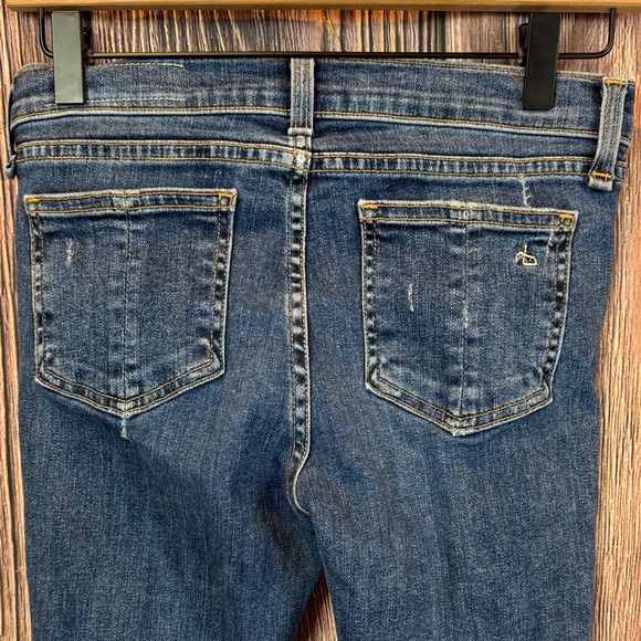 Rag & Bone Distressed Dark Blue Skinny Jeans - Picture 7 of 16